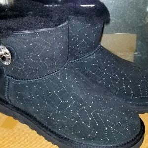 Ugg Mini Bailey Button Bling Constellation Black